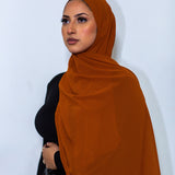 Premium Chiffon Scarf in Tangerine