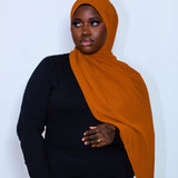 Premium Chiffon Scarf in Tangerine