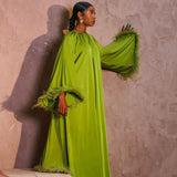 Layla Feather Sleeve Dress