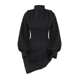Bahira Draped High Neck Top and Slim Ankle Pants