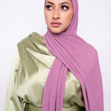 Plisse Chiffon Scarf in Lilac