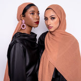 Plisse Chiffon Scarf in Cantaloupe