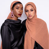 Plisse Chiffon Scarf in Cantaloupe