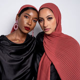 Pleated Chiffon Scarf in Squash