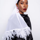 Premium Chiffon Scarf with Feathers