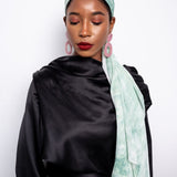 Mint and White Tie-Dye Chiffon Scarf