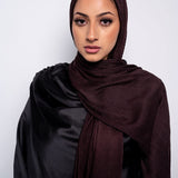 Plisse Jersey Scarf in Chocolate