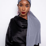 Plisse Chiffon Scarf in Stone