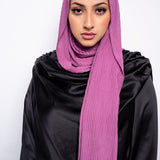 Plisse Jersey Scarf in Lilac