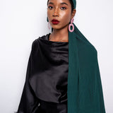 Plisse Chiffon Scarf in Forest
