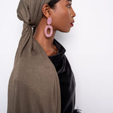 Plisse Jersey Scarf in Olive