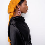 Plisse Chiffon Scarf in Mustard