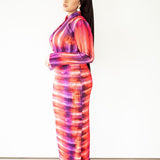 Iris Long Sleeve Plisse Dress