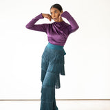 Hiza Fringe Pants in Teal