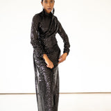 Malika Draped Top Sequin Gown