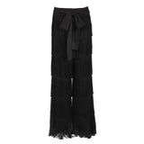 Hiza Fringe Pants in Black