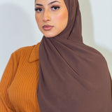 Premium Chiffon Scarf in Cocoa