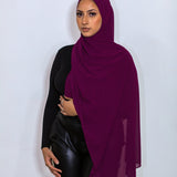 Premium Chiffon Scarf in Mulberry